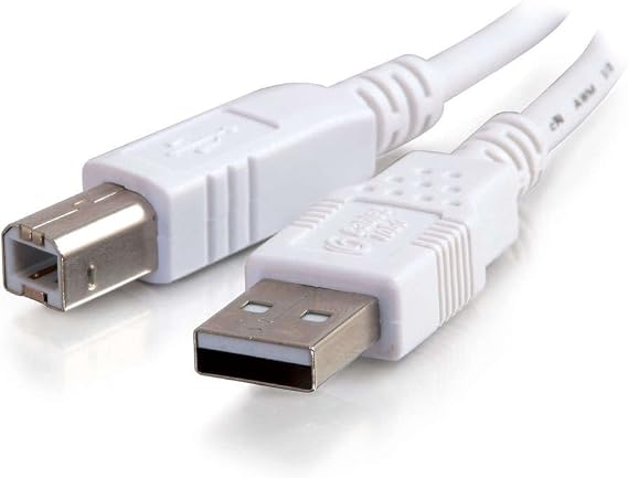 C2G USB Cable, USB 2.0 Cable, USB A to B Cable, 3.28 Feet (1 Meter), White, Cables to Go 13171