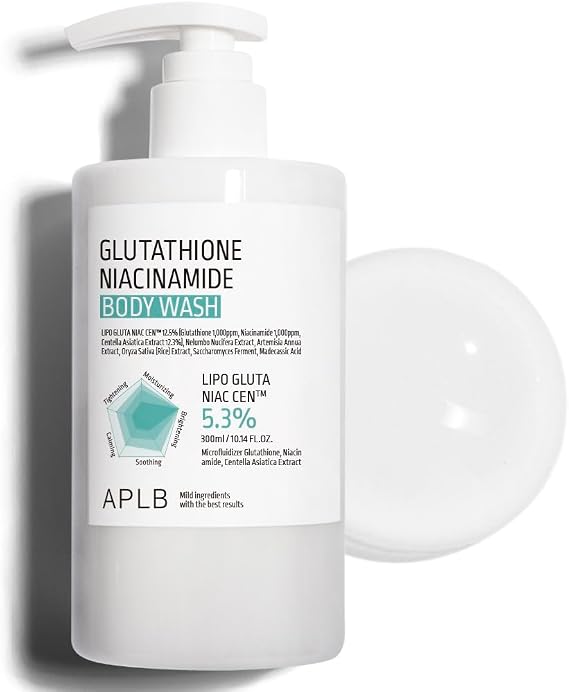 APLB Glutathione Niacinamide Body Wash | LIPO GLUTA NIAC CENTM 5.3% 10.14 FL.OZ/Korean Skincare, Gentle Ingredients for the Safety of Your Skin, Long Lasting deep Moisture for Soft Skin