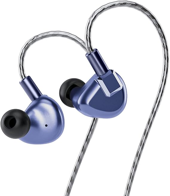 AOSHIDA LETSHUOER S12 Pro in-Ear Headphones 14.8mm Planar Magnetic Driver IEM HiFi Earbud with Silver Plated Single Crystal Copper Cable with 2.5mm/3.5mm/4.4mm Earphone Jack Wired Headset (Blue)