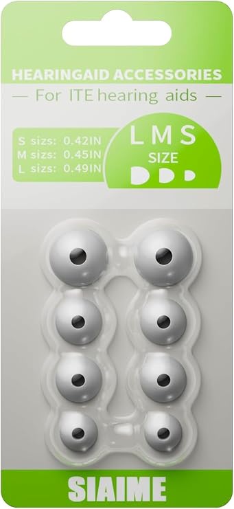Hearing Aids Domes 4 Pairs Replacement ITE Hearing Amplifiers Memory Foam Earplugs Soft Noise-Reducing Ear Cushions for Improved Comfort Universal Replacement Earplug Tips
