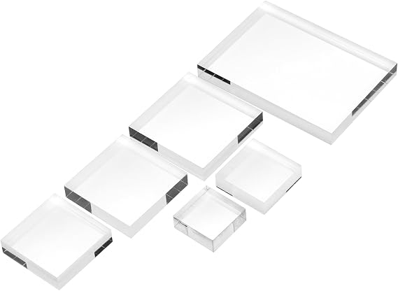 6 Pcs Clear Acrylic Rectangle Blocks for Display