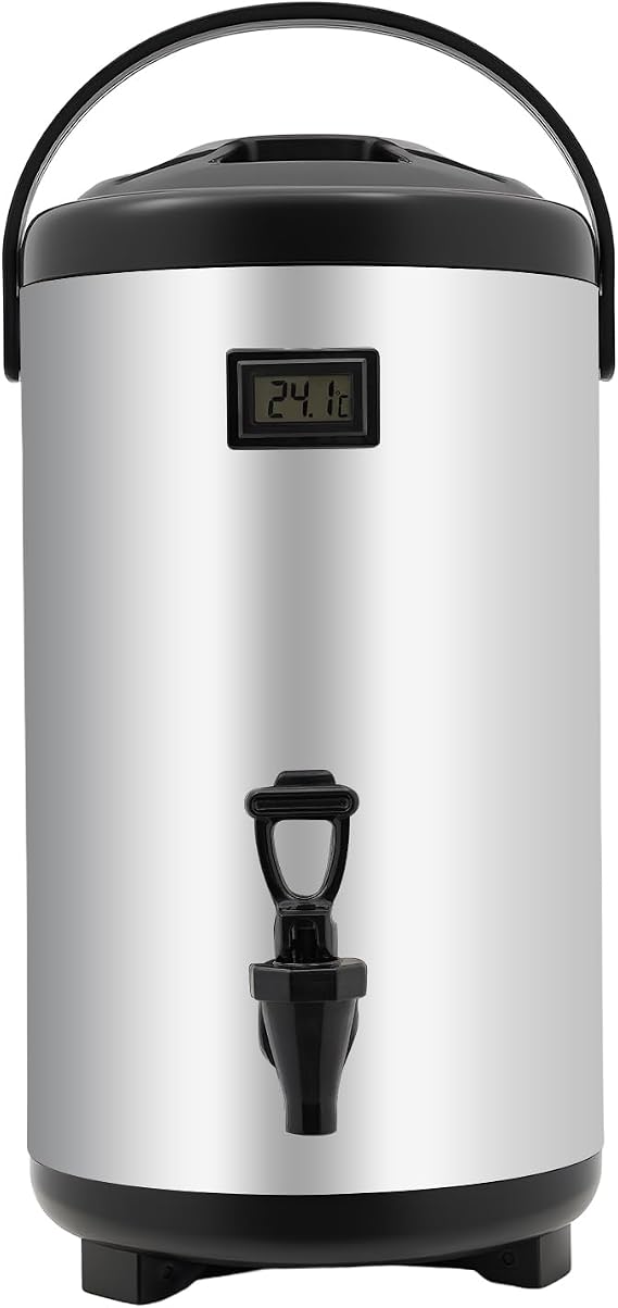 Insulated Beverage Dispenser, 3.17Gal Stainless Steel Insulated Thermal Hot and Cold Beverage Server 12 Liter Drink Dispenser with Spigot for Tea, Coffee, Water, Juice, Soup, Office Party Restaurant