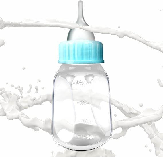 Kitten Bottle | Kitten Bottle 120L Interchangeable Silicone Pacifier Bottle with Clear Scale, Removable Bottle for Rabbits, Puppies, Small Animals, Newborn Kittens Rojax