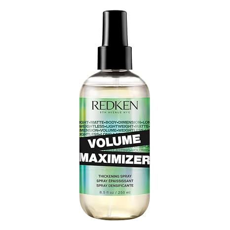 Redken Volume Maximizer Thickening Spray Weightless Volumizing Spray For All Hair Types, Adds Flexible Volume and Body, For Thicker-Looking Hair