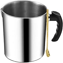 Phinicco 60oz 1.8L Candle Making Pouring Pot Wax Melting Pot and Spoon 304 Stainless Steel Candle Making Pitcher Heat-Resistant Handle