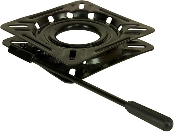 Springfield 1100018 Locking 12-Way Seat Swivel - 6.75" Square with 0 Tilt, Black E-Coat
