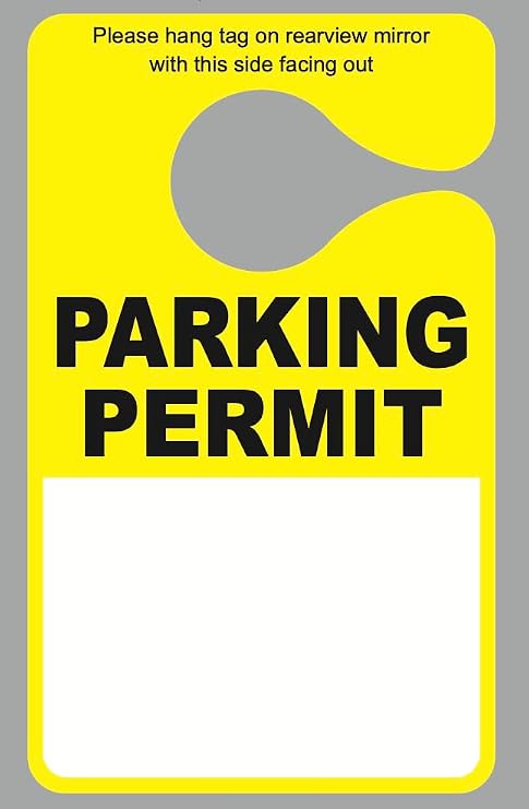 50 Pack 3 x 5 inch Yellow Plastic Parking Permit Hang Tags