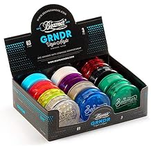 6 Pack - Beamer 3-Piece 63mm Acrylic Grinder, Crown Logo - Transparent Green + Beamer Sticker