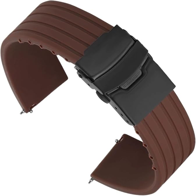 Silicone Watch Bands Quick Release Soft Rubber Replacement Straps with Stainless Steel Buckle