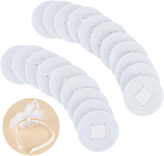 BENECREAT 20pcs 2 inch Hair Band Pad, Felt Hair Band Decor Base for Making Tea Party Headbands, Handmade DIY