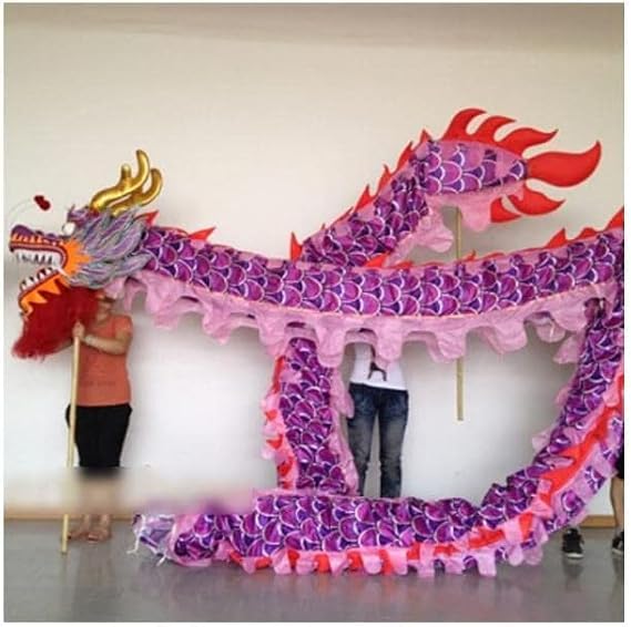 Dragon Dance Silk Dragon Dance3.1m Lion Dance Outdoor Sports Dragon Dance Chinese Traditional Festival Lion Dance Head for 4 Players Outdoor