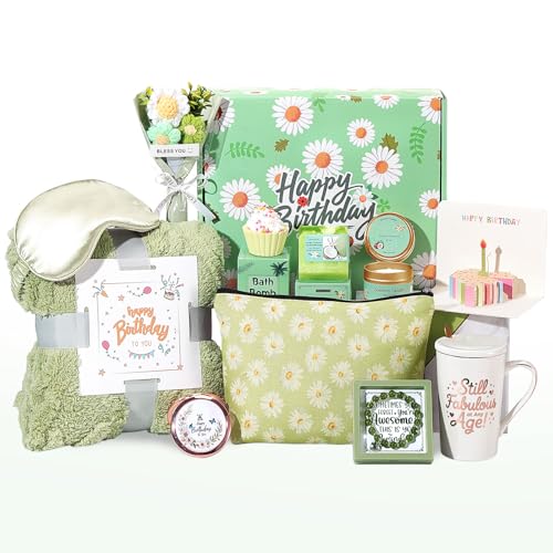 Birthday Gifts for Women, Daisy Happy Birthday Gift Basket for Women Self Care Gifts Happy Birthday Gift Baskets for Her ,Girlfriend,Wife,Mom,Grandma, Gifts Box Set with Coffee Mug For Women