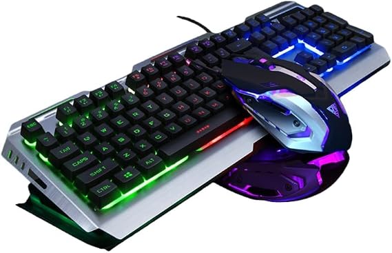 Gaming Keyboard and Mouse Combo: Lightweight, Programmable, Gaming Keyboard, Numeric Key, Gaming Mouse, Angle Adjustable, Wired, LED Backlight, USB, Durable, Quiet, Compatible with Laptop and Desktop