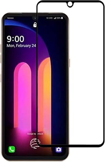 [2 Pack Bubble Free HD High Clear Tempered Glass Screen Protector for LG V60 ThinQ 5G 2020 LG V600 Black
