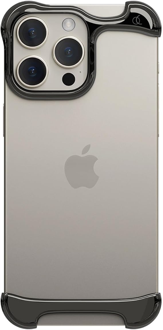 Arc Pulse AC26348i15PM iPhone 15 Pro Max Case, Aluminum Bumper, Shock Absorbing, Aerospace Grade, European Design, Slide-On Installation, Protective Cover, Mirror Polished Aluminum, Magsafe Compatible, Lightweight, Titanium Gray