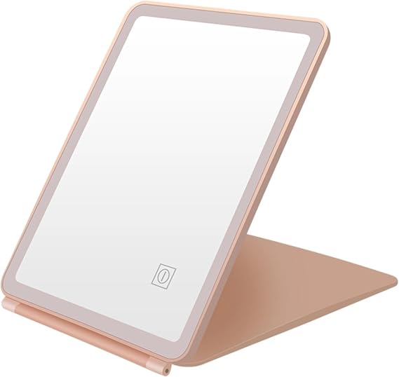 Hollywood Vanity Makeup Mirror with 72 Dimmable LED Bulbs,Portable Lighted Mirror with 3 Colors Dimmable Lightning, Desk&Travel Mirror,Touch Control for Outdoor (pink)