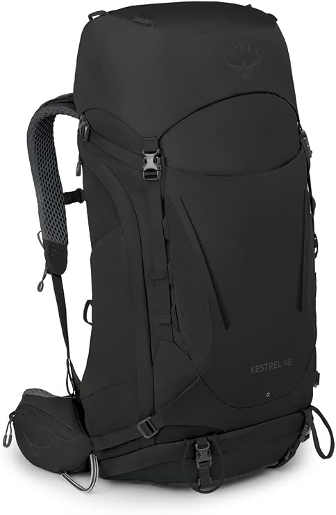Osprey Kestrel Men's Backpacking Pack, 48L Large/X-Large, Black