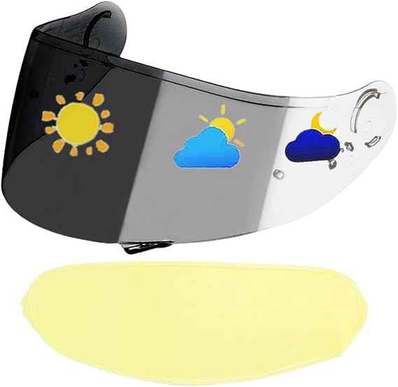 GT Air 2 Helmet Visor+Anti Fog Film,CNS-1 Helmet Visor UV Protective Scratch-Resistant Helmet Shield Visor for GT-Air 1/2,Opticson,Neotec1 (Photochromic Clear/Deep Black+Anti Fog Film)