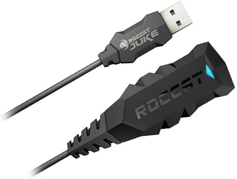 ROCCAT Juke - Virtual 7.1 Plus USB Stereo Soundcard and Headset Adapter for PC Computer Gaming Headphones, Surround Sound, USB Sound Card Compatible with Stereo Headsets