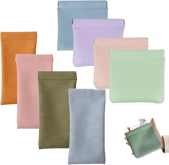 Personalized Snap Closure Leather Organizer Pouch (8pcs Mix Color)
