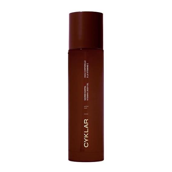 CYKLAR Vitamin C Body Oil for Women & Men, Sacred Santal Scented, 4.2 Fl Oz