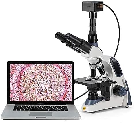 SWIFT SW380T-EP2M-5PBC-SC1803R 40X-2500X Research-Grade Trinocular Compound Lab Microscope with Swiftcam 2 &18 Megapixel Camera and 5 PCS Prepared Slides and 55 PCS Blank Slides