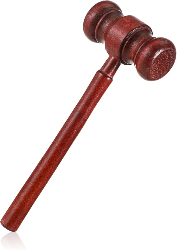 Gavel Wooden Courtroom Gavel Handmade 17cm/6.7 Inch Costume Accessories