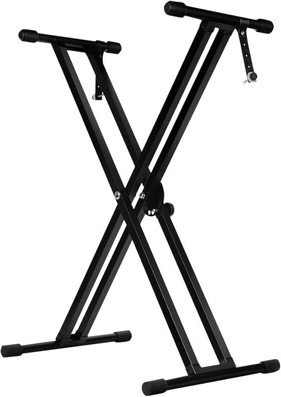 5 CORE Keyboard Stand Dual X Shape Adjustable Portable Heavy Duty Key Board DJ Controller Stands for Electric Digital Midi Pianos Black - KS 2X BLK