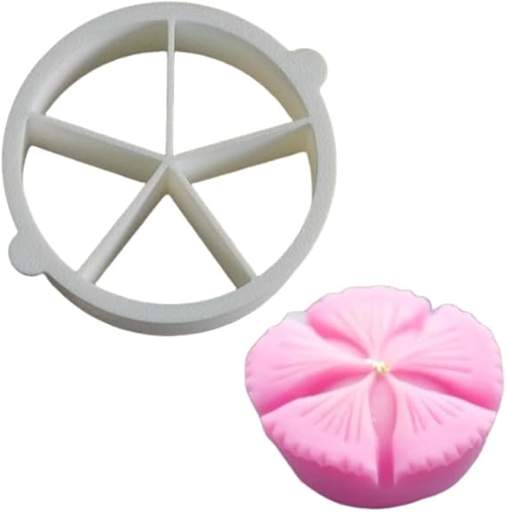 (Dia.6cm/5 grids) Japan Wagashi Tools Lazy Man's Artifact Wagazu Tang Guozi Circular Bisecting Positioner Parting Line Modeling Plastic Cutter