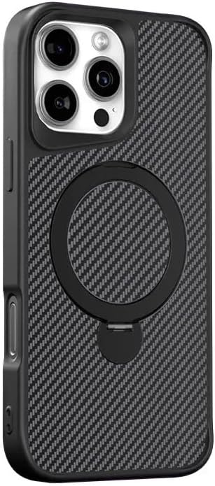Case compatible with Coverzone iPhone 13 Carbon Fiber Appearance Magsafe compatible Carbon Case Full Body Protective Phone Case Black