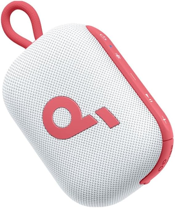 Soundcore by Anker, Select 4 Go, 20 Hours Ultra playback time, 5W Powerful Audio, IP67 Full Protection and Floating, Lightweight and strap design, Easy to carry, Wireless Stereo Matching (TWS), Red and White