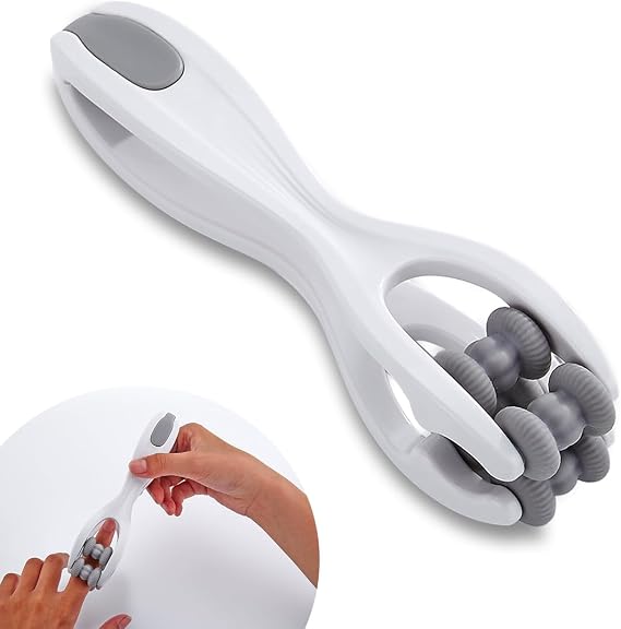 Finger Massage Tools for Finger Hand Massage, Hand Massager for Arthritis and Carpal Tunnel, Silicone Massage Roller for Hands, Palm & Wrist Grey