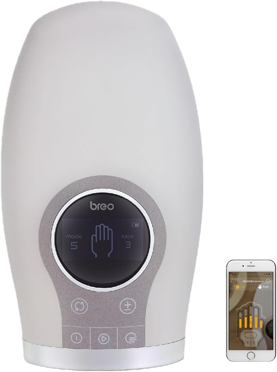 Breo WOWOS Hand Massager with Heat, APP Control, 6 Modes & 3 Intensities, Cordless Compression Acupoint Massager for Hand Pain Relief, Ideal for Office, Home Use