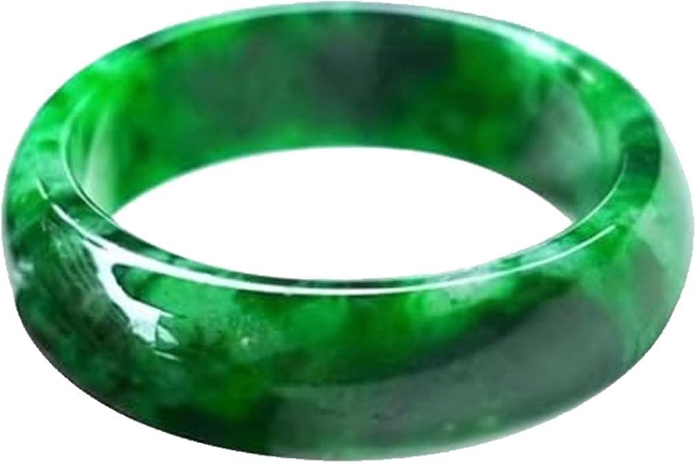 Genuine Green Jade Ring Band for Women Men Chinese Natural Good Luck Emeral Jewelry Jadeit Rings