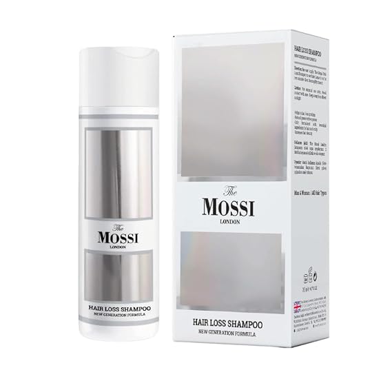 THE MOSSI LONDON Hair Loss Shampoo - New Gen Formula - All Hair Types - Biotin - Rosemary - Phantenol - Saw Palmetto - Castor Oil - 200ml / 6.7 FL Oz