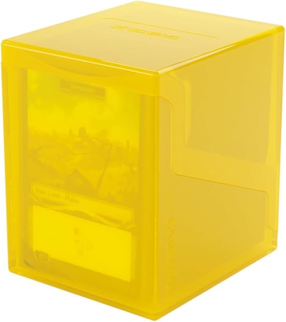 Gamegenic Bastion 100+ XL Deck Box - Compact, Secure, and Perfectly Organized for Your Trading Cards! Safely Protects 100+ Double-Sleeved Cards, Yellow Color, Made