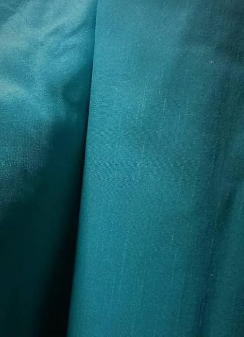 Luvfabrics 54" Shades of Blue Faux Silk Dupioni Fabric | Sold BY THE Yard (Lake Blue)