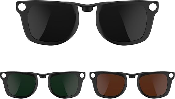 Polarisierte Brille Clip für Ray Ban Meta Wayfarer (RW4008 Größe L 53-22) Sonnenbrillen Aufsatz Clip On für Brille für Ray-Ban Smart Glasses im Freien/Fahren/Radfahren Grün Schwarz Braun