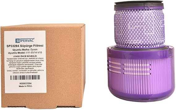 Rechargeable Vacuum Cleaner Filter Compatible with SUPERVAC Dyson SV14 / V11 / V15