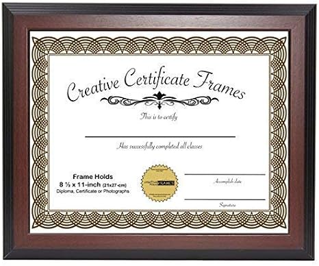 8.5X11Mh Mahogany Finish Diploma Frame Displays 8.5 By 11-Inch Certificate, Graduation, University, Diploma Frames With Stand & Installed Wall Hanger