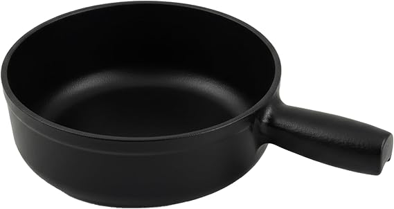 Swissmar Lugano Cast Iron Fondue Pot Replacement, 1.4 Quart, Matte Black