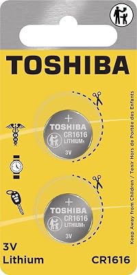 Toshiba CR1616 3V Lithium Coin Cell Child Resistant Blister Package 2 Batteries