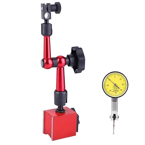 Dial Plate Dial Test Display Digital Dial Indicator and Magnetic Tripod Magnetic Measuring Stand with 0-0.8/0.01 mm Dial Gauge Central Clamping Dial Indicator Holder Measuring Device Flexible Adjustable Measuring Frame Measuring Tool