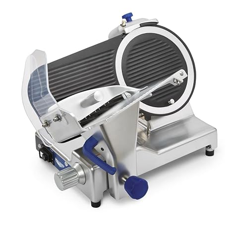 Vollrath 40952 Heavy-Duty 12-Inch Electric Cheese and Meat Slicer, Cast Aluminum, 120V, Belt-Driven, Built-in Sharpener, Adjustable Thickness, Nonstick Coating, Gravity Feed Design