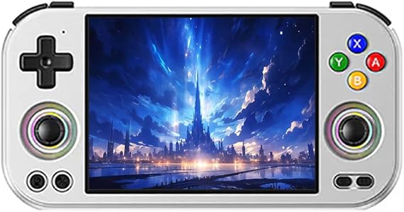 ANBERNIC RG477M Dimensity 8300 ハンドヘルドゲーム機 Android14システム 4.7インチタッチ WiFi/Bluetooth機能 ホールジョイスティック RGBライト 5300mAh シルバー 12+256GB