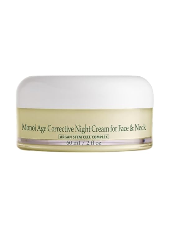 Age Corrective Night Cream for Face & Neck Monoi, 2 oz - Deeply Hydrating for Normal to Dry, Mature Skin