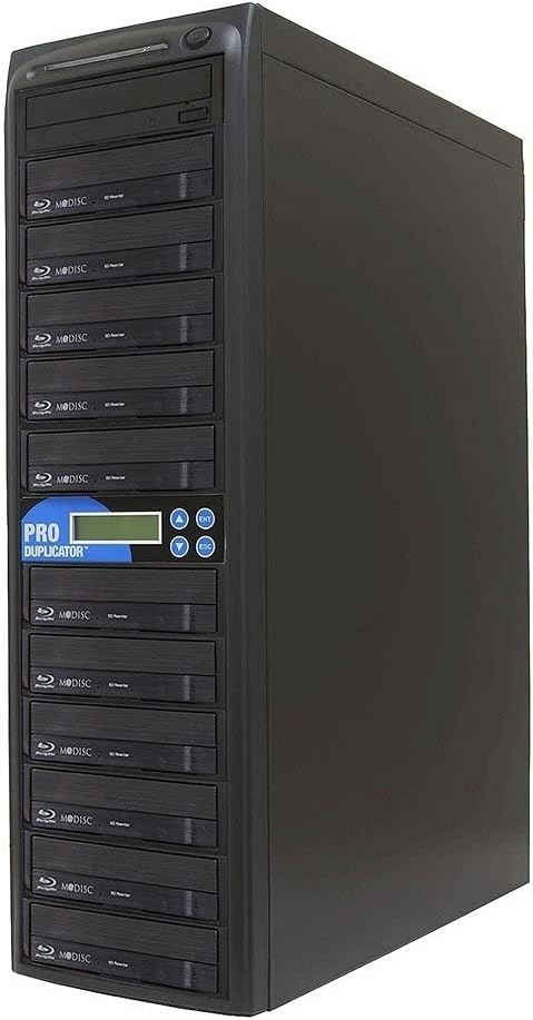 Produplicator 1 to 10 Blu-ray CD DVD SATA Daisy Chain Ready Duplicator (14x/22x/48x Burners, 500GB HDD)
