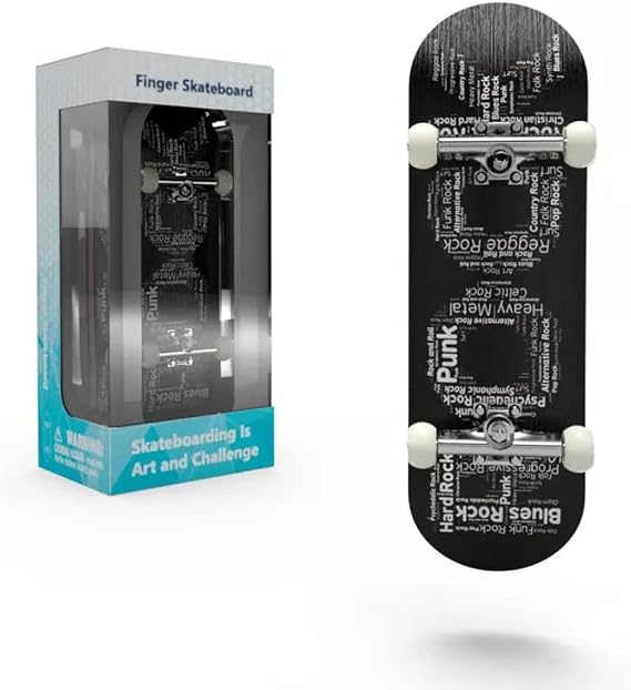BIGH Professional Fingerboard Made of Natural Maple Wood – Finger Skateboard – Small Finger Skate – Skate for Gift and Play – Collectible Fingerskate – Colour: Black