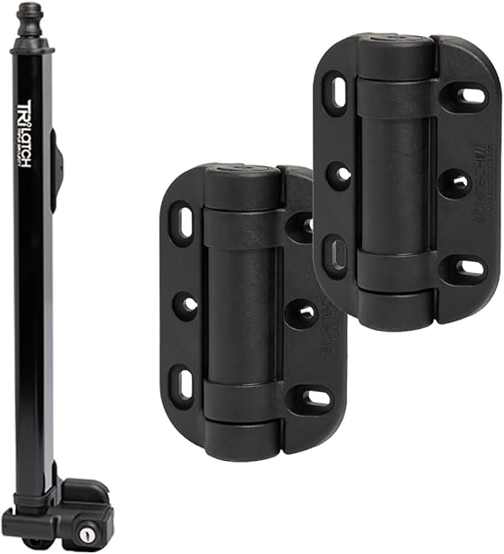 Safetech Hardware 22-Inch Push Lock Magnetic Top Pull Pool Gate Latch & MegaKlik Gate Hinges Bundle