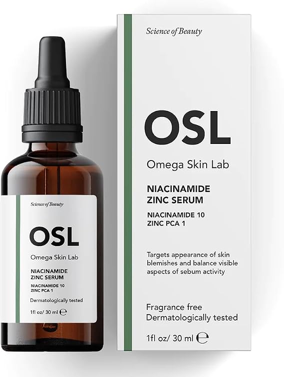 OSL Niacinamide Zinc Serum (10% Niacinamide, 1% Zinc) - 30ML Face Serum for Pore Skin, Oily Skin and Blemishes - Friendly and Effective Skincare Serum